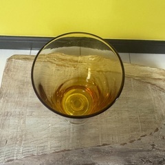 【昭和レトロ】アデリアアンバー 　脚付　グラス　1点の画像