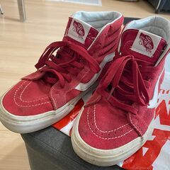 VANS バンズ　スニーカー　赤　24cm    ①