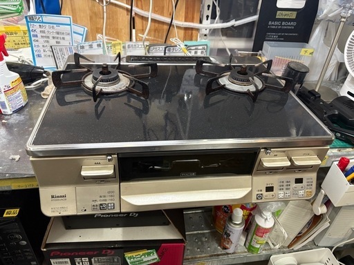 お客ページ リンナイ】LPガスコンロ ガラストップ！☆2015年製 クリーニング済/6