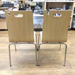 ニトリ チェア NアビスCI ホワイト 椅子 イス 2脚 ダイニングチェア スタッキングチェア NITORI 家具 札幌市 厚別区の画像