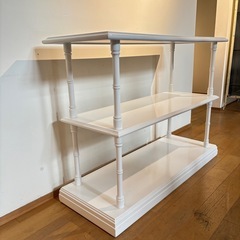 バンブー フレンチ シェルフ 収納棚 ホワイト カラーの画像