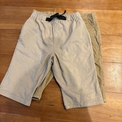 キッズ ハーフパンツ 2枚セット ベージュ 160cm＆Sの画像