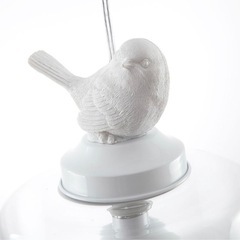 【美品】照明器具 ペンダントライト 鳥ランプ 透明ガラスシェード 北欧風の画像