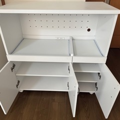 キッチンカウンター ダブルスライド キャスターコンセント付の画像