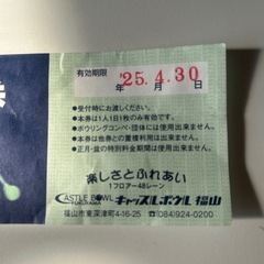 キャッスルボール　ボーリング　無料券の画像