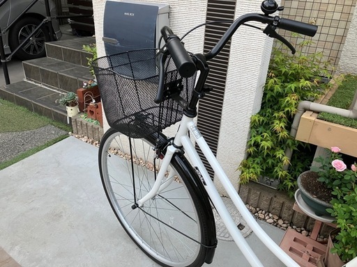 自転車　27インチ　白　綺麗