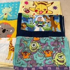 キャラクター　キッズ　フェイスタオル　中古　ディズニー　あっことと　ポケモン　6枚　おまとめセットの画像