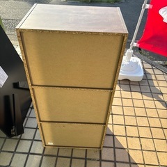 ☆値下げ☆M2504-737 収納ボックス　3段　ドア付き　キズ汚れ有りの画像