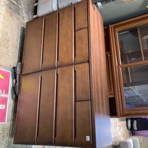 ブラウン　4段ワイドチェスト