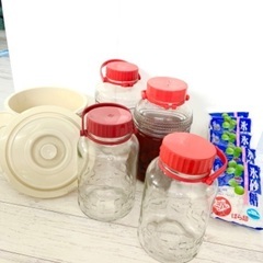梅酒　果実酒　味噌作りに　保存瓶4本　味噌樽