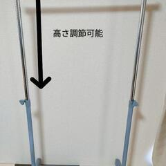 キャスター付きスチールハンガーラック 　グレー