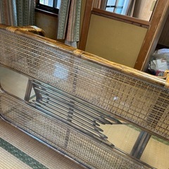 籐のガラステーブル 座椅子 2つ セットの画像