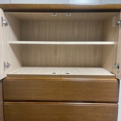 木製タンス ブラウン 収納つき  の画像