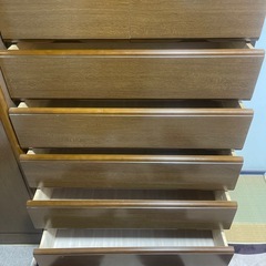 木製タンス ブラウン 収納つき  の画像