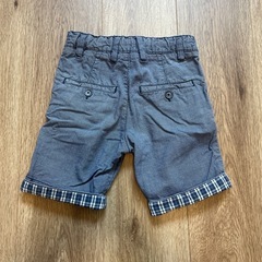 ZARA kids ブルー×チェック　2WAY コットン混紡 パンツの画像