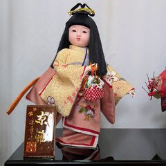 【手渡しのみ】【美品】京雅 京童作 ガラスケース付 日本人形 市松人形 骨董 アンティークの画像