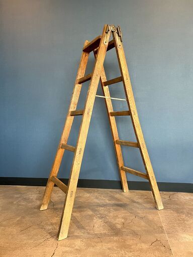 英国アンティーク木製ラダー/脚立はしご/階段ステップ/吊ハンガー85-216-3 英国アンティーク木製ラダー/脚立はしご/階段ステップ/吊ハンガー85