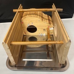 【自作】【DIY】小屋つき バードアスレチック 止まり木 バードハウス 一点物 ハンドメイド 文鳥 インコ用　 の画像