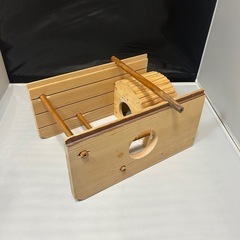 【自作】【DIY】小屋つき バードアスレチック 止まり木 バードハウス 一点物 ハンドメイド 文鳥 インコ用　 の画像