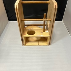 【自作】【DIY】小屋つき バードアスレチック 止まり木 バードハウス 一点物 ハンドメイド 文鳥 インコ用　 の画像