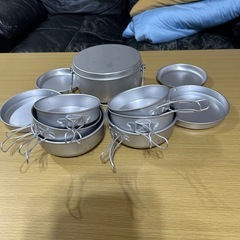 クッカー　キャンプ用品　3セット11品の画像