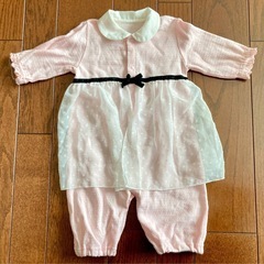 サイズ50-60 女の子向けセット ロンパース 靴下 帽子の画像