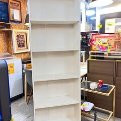5段ラック シェルフ 本棚 横幅60cm奥行24高さ180cm 白 ホワイト 木製★買取帝国 志木店の画像