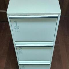 アスベル フタ付きゴミ箱 ワゴンワイド3段 省スペース 43L ...