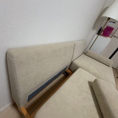 天然木 セパレート 北欧 おしゃれ 2人掛けソファの画像