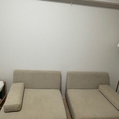 天然木 セパレート 北欧 おしゃれ 2人掛けソファの画像