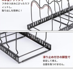 フライパンラック　フライパン収納　キッチン　収納ラック　新品未使用の画像