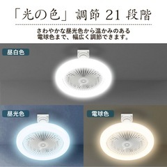 シーリングファンライト led ファン付き照明 シーリングファン E26 扇風機 24W 100W相当 天井ライト 照明器具 省エネ 正逆回転切り替え 無階段調光調色 風量3階段調整 DCモーター タイマー機能 角度調整 空気循環の画像