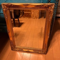 アンティークウォールミラー　ヴィンテージミラー 壁掛け　立て掛け