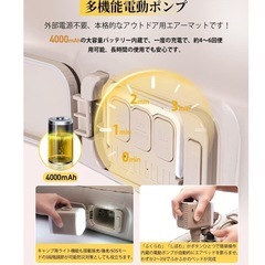 エアーベッド 電動エアーマット 電動エアーポンプ内蔵 キャンプマット シングルの画像