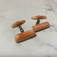 赤珊瑚　カフス　ヴィンテージ