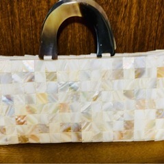 ベトナム雑貨美品⭐︎ハンドメイドシェルベッコウバッグ