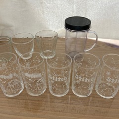stitchのグラス5個セット＋シェイカー+おまけコップ