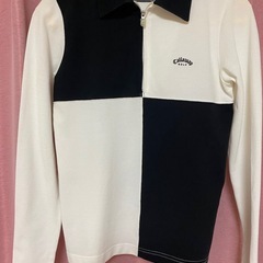 callaway キャロウェイ　ポロシャツ　長袖　白　黒　S バ...