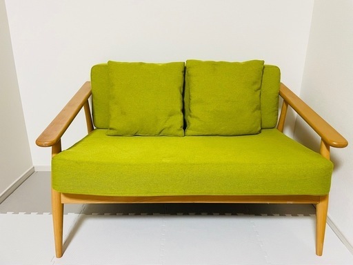 北欧風 2人掛けソファ 緑 割引