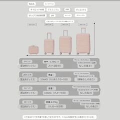 旅行用荷物バッグ4点セット 桜ピンクの画像