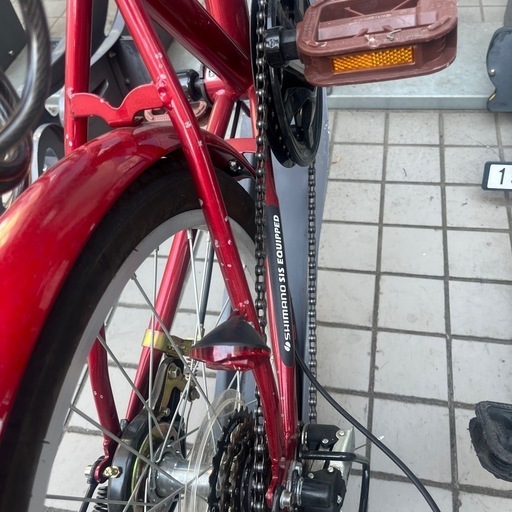 引き取り決定済】折りたたみ自転車 ワインレッド おしゃれ