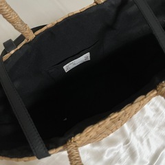 新品同様✨Beaure ショッピングバッグ型 かごバッグ ナチュラル/ブラックの画像
