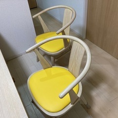 【取引中】ダイニングテーブル　4点セット　4ヶ所引き出し付き　北欧　おしゃれ　リメイクの画像