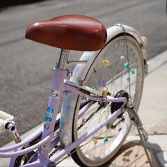 ブリジストン リコリーナ　ジュニアサイクル　22インチ　小学生女の子　かわいい　ラベンダー　紫22インチ　3段変速　【引き取り限定】の画像