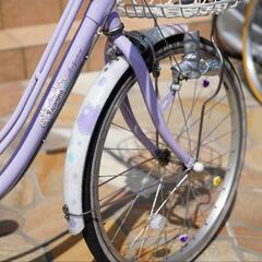 ブリジストン リコリーナ　ジュニアサイクル　22インチ　小学生女の子　かわいい　ラベンダー　紫22インチ　3段変速　【引き取り限定】の画像