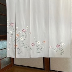 着物リメイク暖簾、横〜97–丈〜134.グレー色！の画像