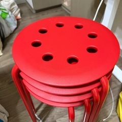 IKEA 赤椅子 4つまとめて