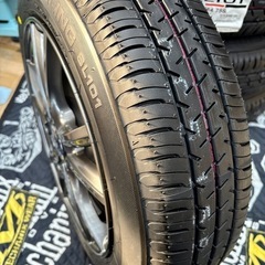 ㊲155/65R14新品タイヤ4本と中古ホイールとナット付きの画像