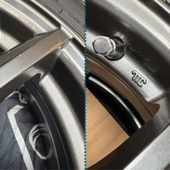 ㊲155/65R14新品タイヤ4本と中古ホイールとナット付きの画像