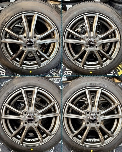 ㊲155/65R14新品タイヤ4本と中古ホイールとナット付き